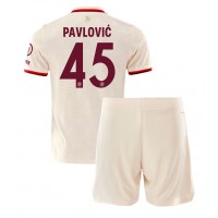 Dječji Nogometni Dres Bayern Munich Aleksandar Pavlovic #45 Rezervni 2024-25 Kratak Rukav (+ Kratke hlače)